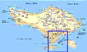 Turismo mapa de Bali