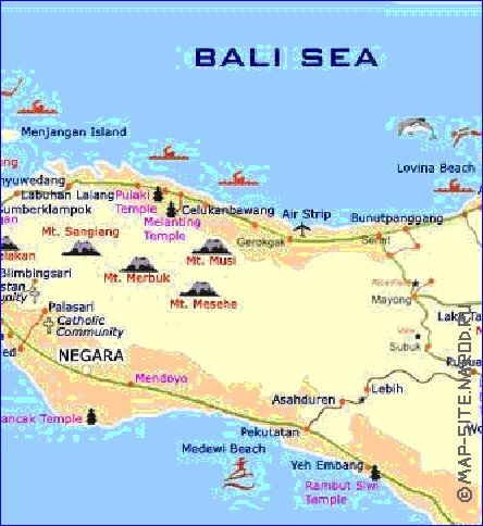 Turismo mapa de Bali