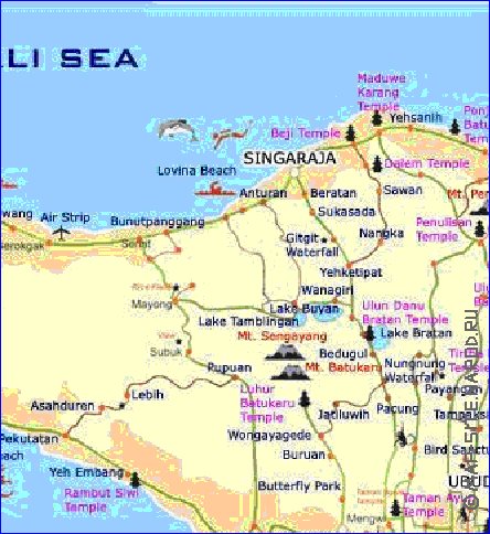 Turismo mapa de Bali