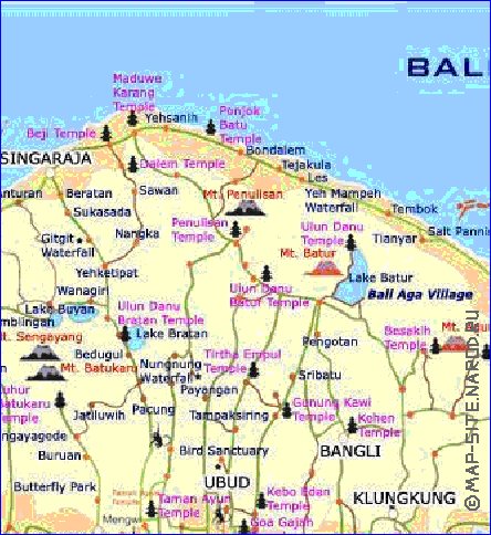 Turismo mapa de Bali