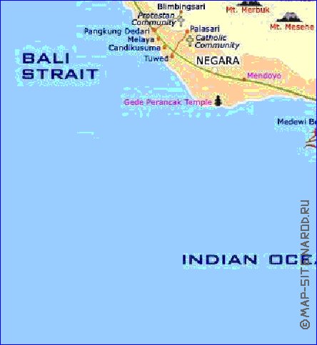 Turismo mapa de Bali