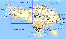 Turismo mapa de Bali