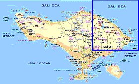 Touristique carte de Bali