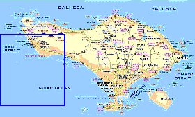 Turismo mapa de Bali