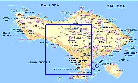 Touristique carte de Bali