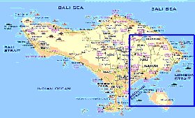 Touristique carte de Bali