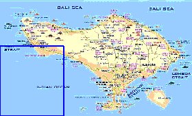 Touristique carte de Bali