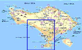 Touristique carte de Bali