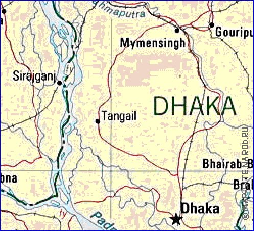 Administrativa mapa de Bangladesh