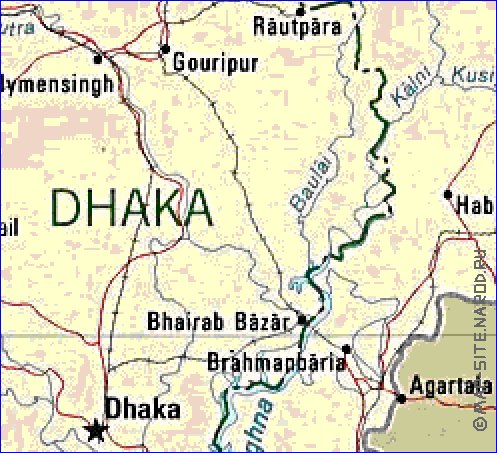 Administrativa mapa de Bangladesh