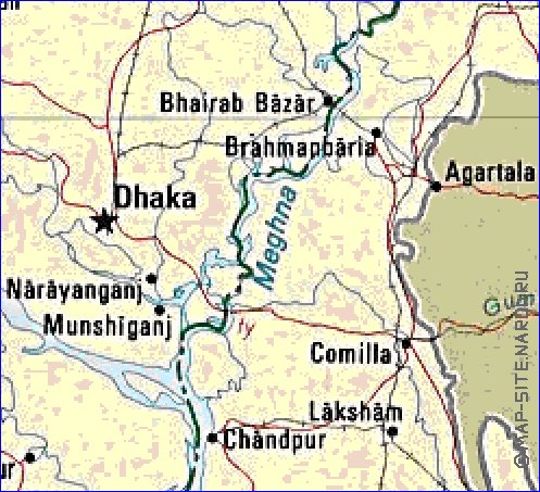 Administrativa mapa de Bangladesh