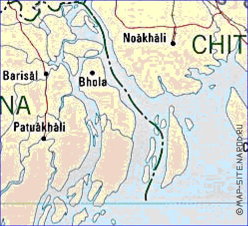 Administrativa mapa de Bangladesh