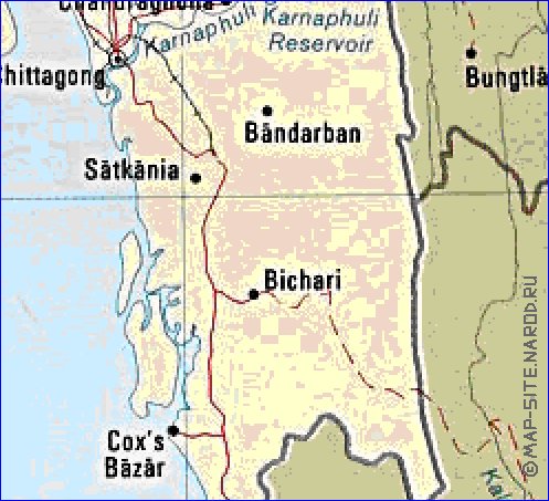 Administrativa mapa de Bangladesh