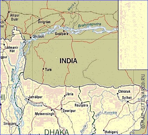Administratives carte de Bangladesh