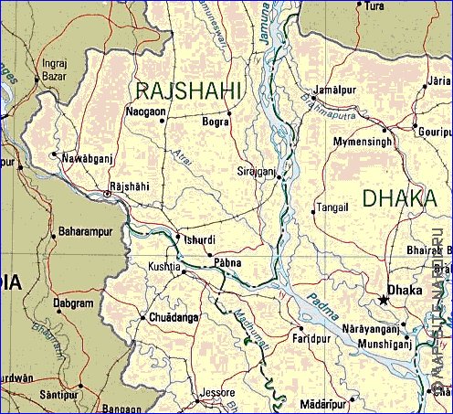 Administrativa mapa de Bangladesh