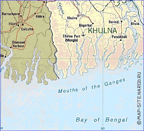 Administrativa mapa de Bangladesh