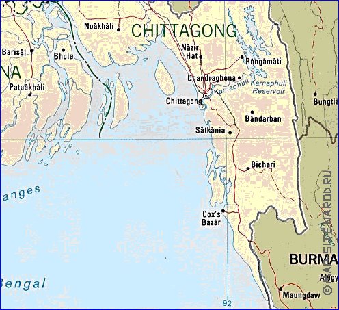 Administrativa mapa de Bangladesh