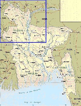 Administrativa mapa de Bangladesh