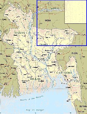 Administrativa mapa de Bangladesh