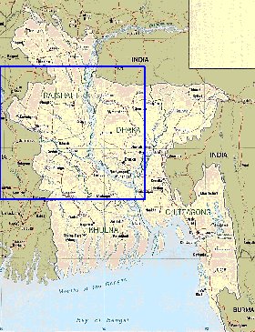 Administrativa mapa de Bangladesh