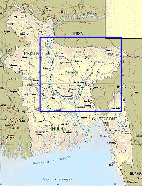 Administrativa mapa de Bangladesh