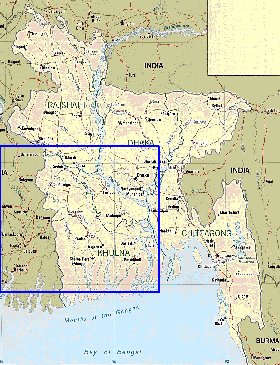 Administrativa mapa de Bangladesh