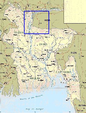 Administrativa mapa de Bangladesh