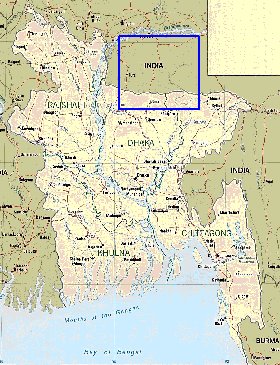 Administrativa mapa de Bangladesh