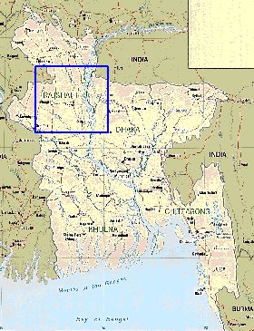 Administrativa mapa de Bangladesh