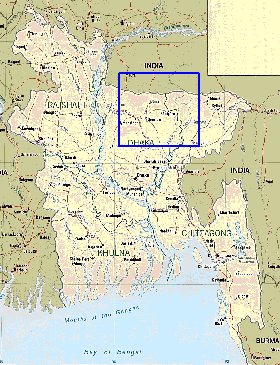 Administrativa mapa de Bangladesh