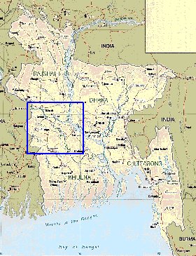 Administrativa mapa de Bangladesh