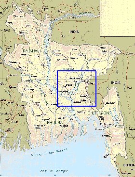 Administrativa mapa de Bangladesh