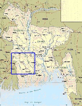 Administrativa mapa de Bangladesh