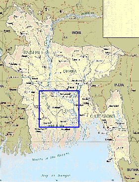 Administrativa mapa de Bangladesh