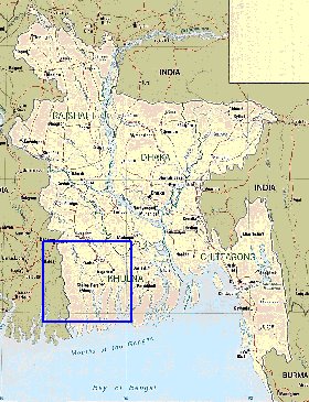 Administrativa mapa de Bangladesh