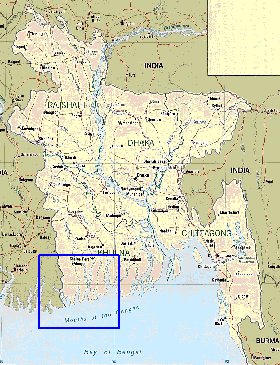 Administrativa mapa de Bangladesh