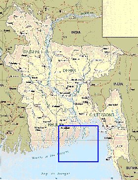 Administrativa mapa de Bangladesh