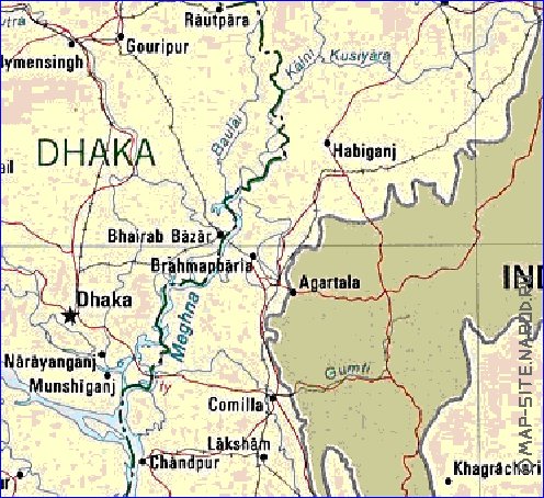 Administrativa mapa de Bangladesh