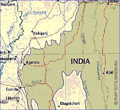 Administrativa mapa de Bangladesh