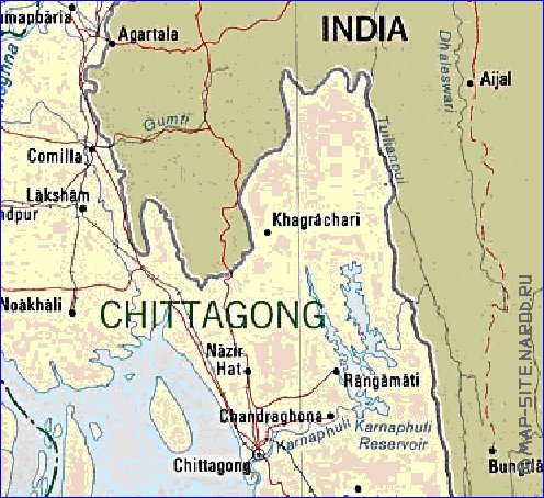 Administrativa mapa de Bangladesh