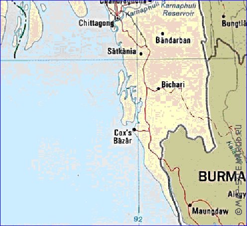 Administrativa mapa de Bangladesh