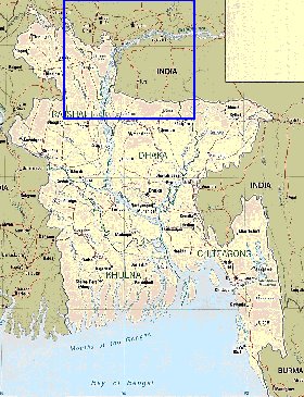 Administrativa mapa de Bangladesh