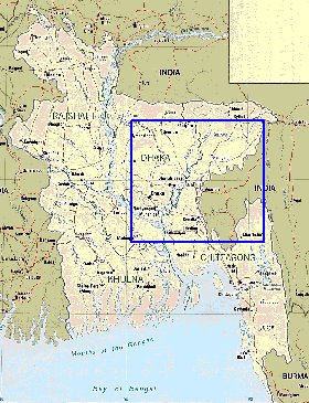 Administrativa mapa de Bangladesh