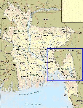 Administrativa mapa de Bangladesh