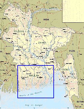 Administrativa mapa de Bangladesh