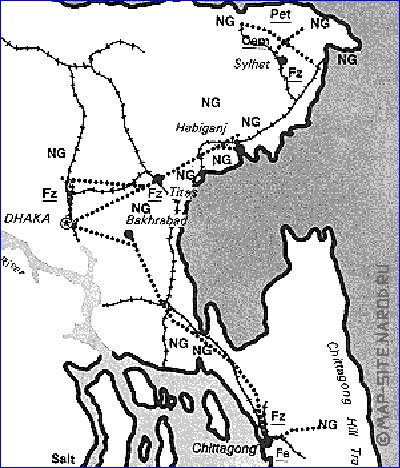 Economico mapa de Bangladesh