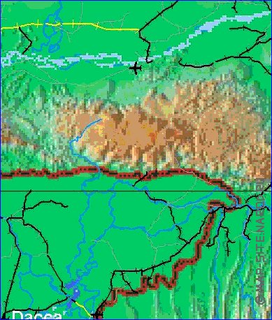 mapa de Bangladesh em ingles