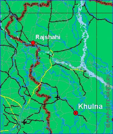 carte de Bangladesh en anglais