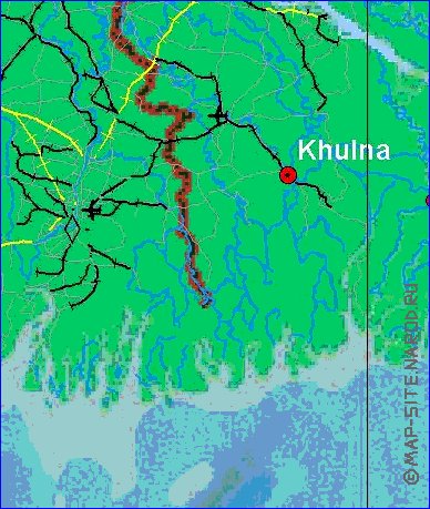 mapa de Bangladesh em ingles