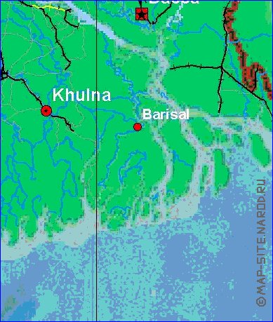 mapa de Bangladesh em ingles